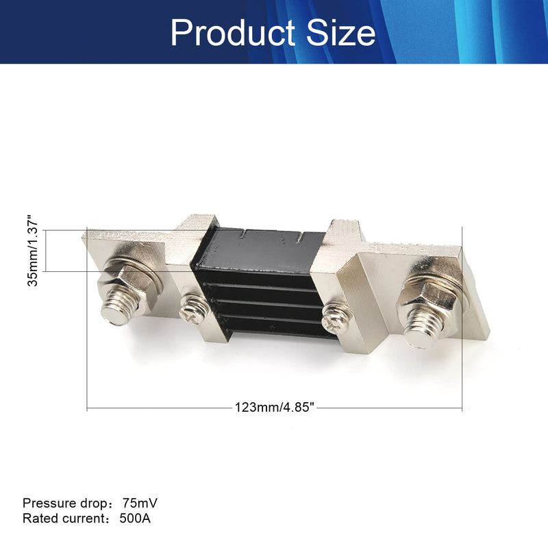 500A 75mV DC Current Meter Shunt Resistor Resistance for DC Ammeter Shunt FL-2 1Pcs, (Bettomshin)