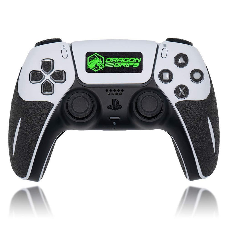 Dragon Grips Controller Grips for PS5 Controllers Textured Skin kit for Playstation 5 Dualsense. Haptic Compatible Gaming Controller Grip Skins for Buttons, triggers, D-pad Black 22 pcs (Single Unit) Single Unit