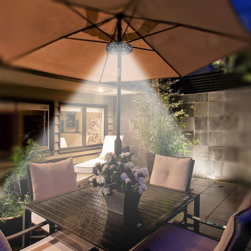 LATME Patio Umbrella Lights Pole Light for Umbrellas,Camping Tents or Outdoor Use 28led-black