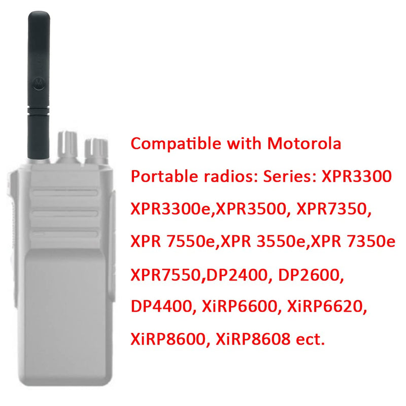 TDYU UHF 403-527MHz Stubby Antenna for XPR3300/3500 XPR7350 XPR7550 DP4000 XPR3000 XPR3000e XPR7000 XPR7000e XPR7550 XPR7380 XPR7580 DP2000 DP2400 Walkie Talkie Two Way Radio 2Pack Black1