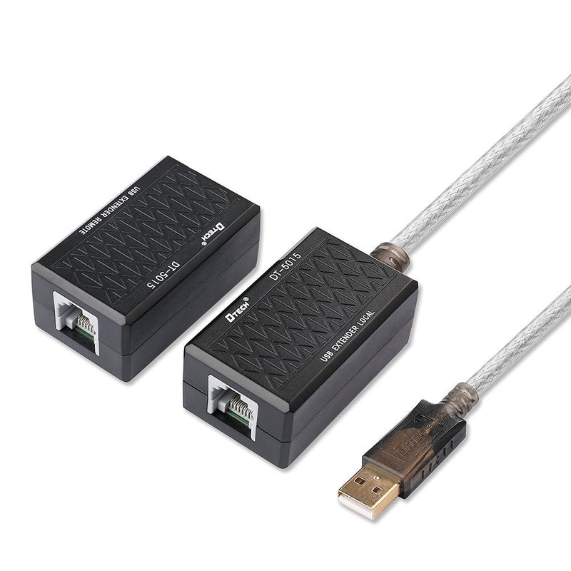 DTECH USB Extension Adapter USB to RJ45 Extender Over Cat5 Cat5e Ethernet Cable Set Connection up to 200ft 1 port