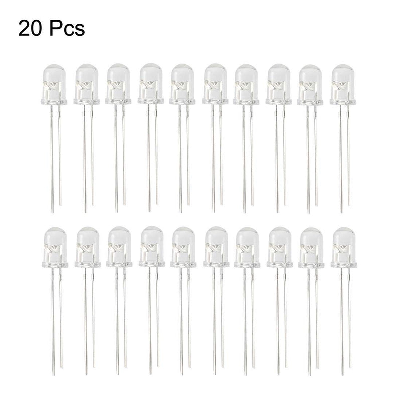 uxcell 20pcs Photosensitive Diode Photodiodes Light Sensitive Sensors,5mm Clear Round Head Receiver Diode