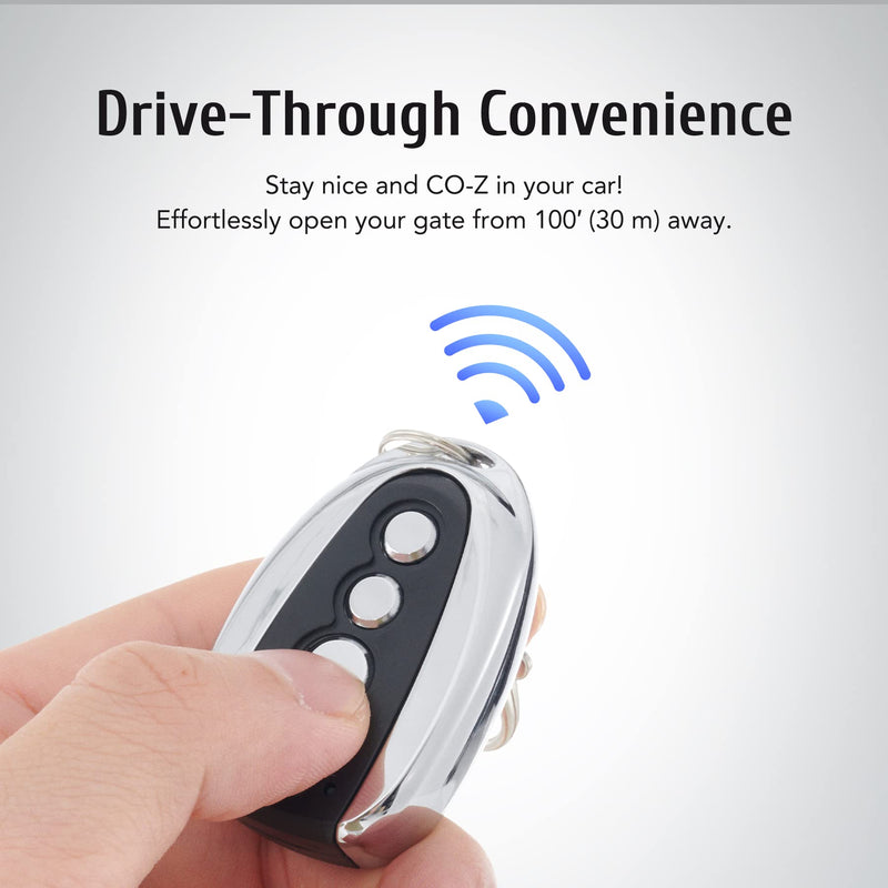 CO-Z Remote Control for Automatic Sliding Gate Opener Hardware, Electric Rolling Driveway Gate Opener Closer Security Kit Remote (1x Backup Key) Original version