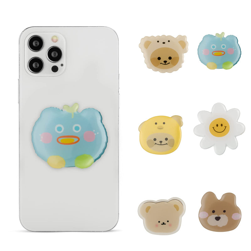 Expandable Phone Grip Handle Smartphone Finger Holder Grip Bracket Support Adjustable Stand Cute Cartoon Lovely Bear Design Kawaii Anime Animal