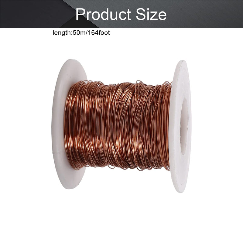 Fielect 0.35mm Inner Dia Magnet Wire Enameled Copper Wire Winding Coil 164Ft Length QA-1-180 2UEW Model Widely Used for A Variety of Motors