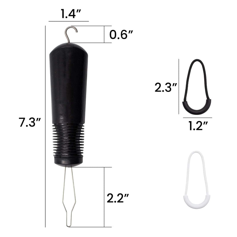 DailyTreasures Button Hook and Zipper Pull, Button Hook Dressing Aid with 8Pcs Zipper Pulls, Button Assist Device with Non-Slip Ribbed Handle for Seniors, Arthritis Sufferers-Shirt, Dress, Collar