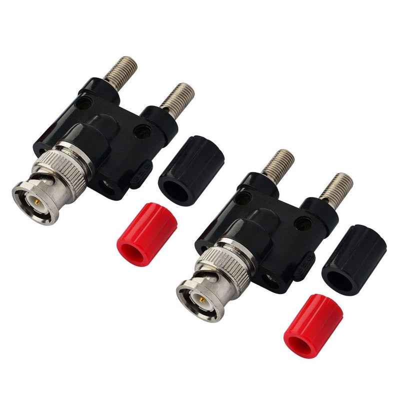 BNC Male Plug to 2X 4mm Dual Banana Female Jack Socket Binding Post RF Coax Coaxial Splitter Connector BNC Banana Adapter Pack of 2