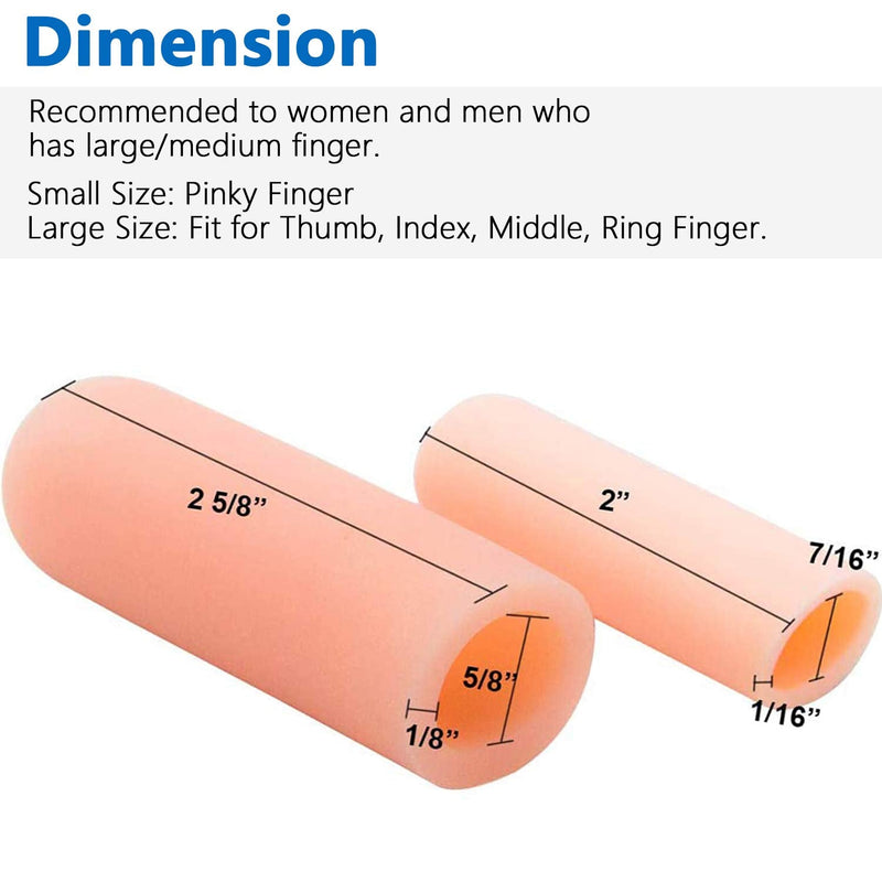 JKcare Large Finger Cots, 10 Pack Silicone Finger Sleeves Support for Trigger Finger & Arthritis - Finger Covers Protector for Cracked Finger, Corn & Callus Pain Relief