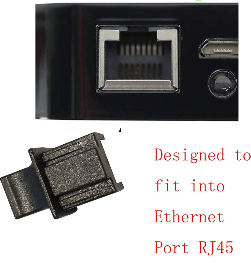 SHANFEILU RJ45 Female Jack Anti Dust Cover Cap Protector Protect Ethernet Hub Port for Laptop Router Switch 25 PCS(Black Large)