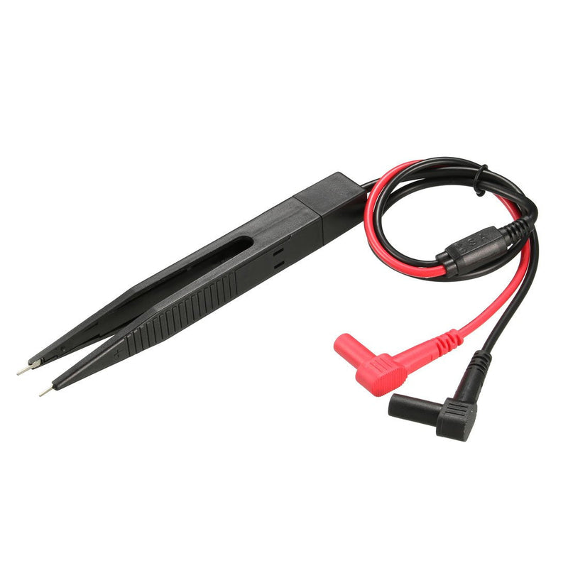uxcell Surface Mounted Devices Chip Test Lead Meter Probe Tweezer Banana Plug for Multimeter Capacitor Resistance Tester