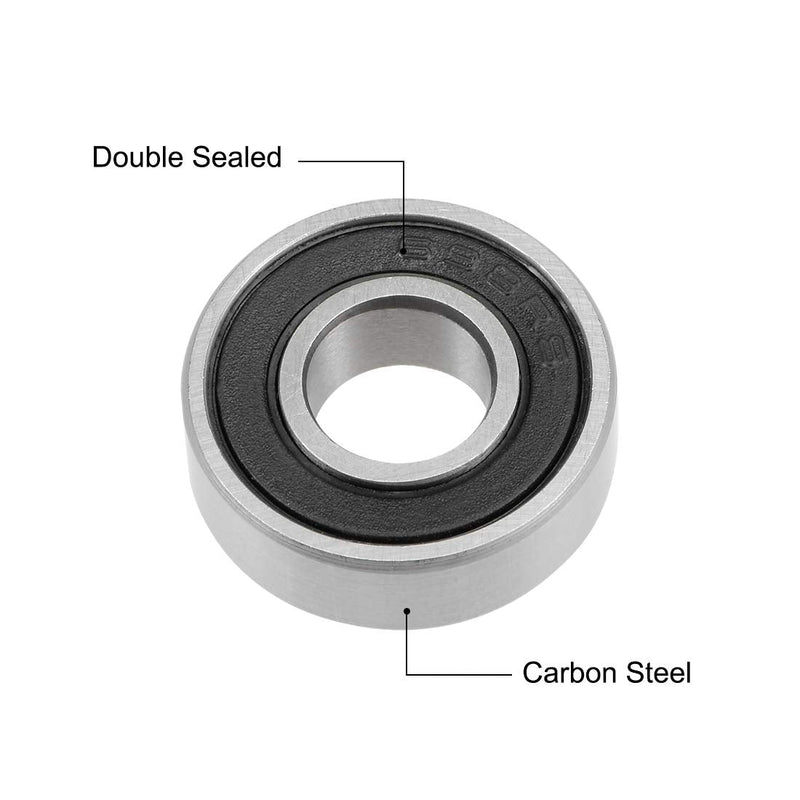 uxcell 698-2RS Deep Groove Ball Bearings Z2 8mm x 19mm x 6mm Double Sealed Carbon Steel 8pcs 8mmx19mmx6mm 8