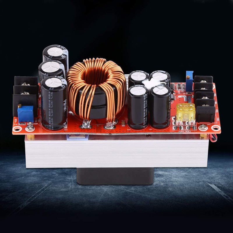 Telituny 1500W Boost Module, Boost Module 30A 1500W DC-DC Boost Converter Step-up Power Supply Module In 10~60V Out 12~90V for LED Motor Electrical Appliances