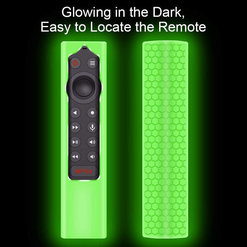 Silicone Protective Case Compatiable for NVIDIA Shield TV Pro/4K HDR Remote Controller,Remote Case Holder Protetcor Skin for NVIDIA Shield Remote,Shockproof Remote Battery Bumper Back Cover-Glowgreen Glow Green
