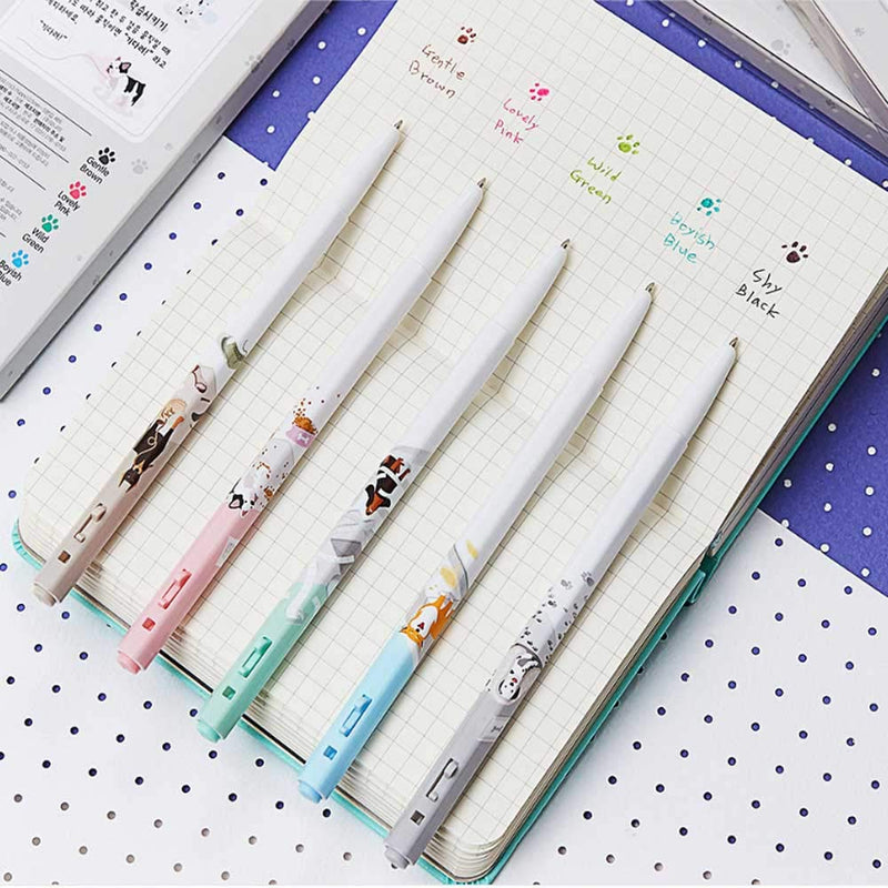 Monami 153 Puppy Ball Pen 0.5mm 1 Set 5 Color