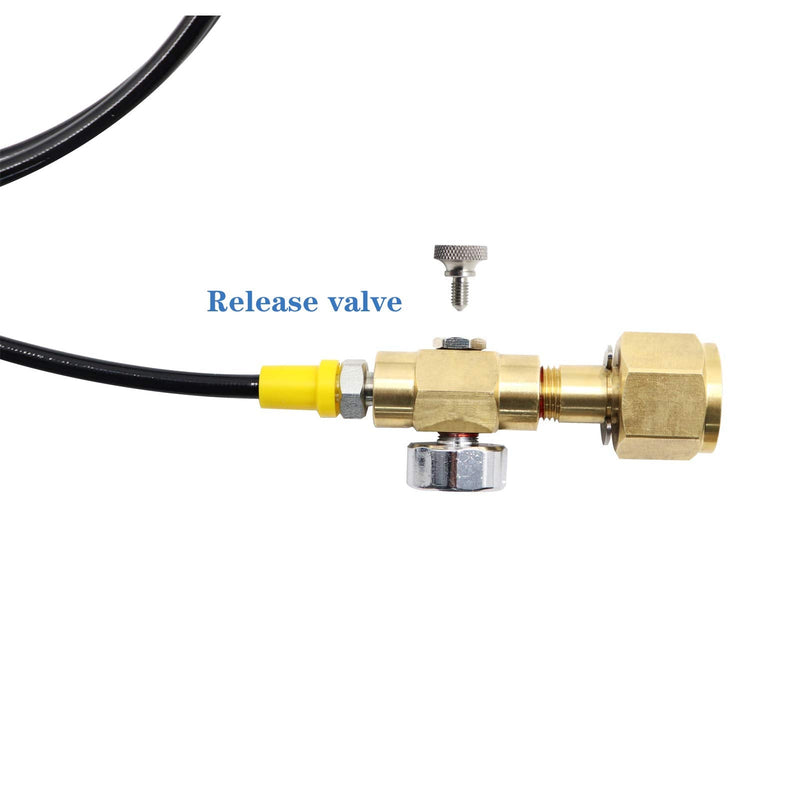 Upgrade CGA320 to TR21-4 Soda maker Co2 Tank Cylinder Direct Adapter with 60 inches High-Pressure Hose, Soda Maker direct Connector for Soda Club (Gauge and bleed valve)