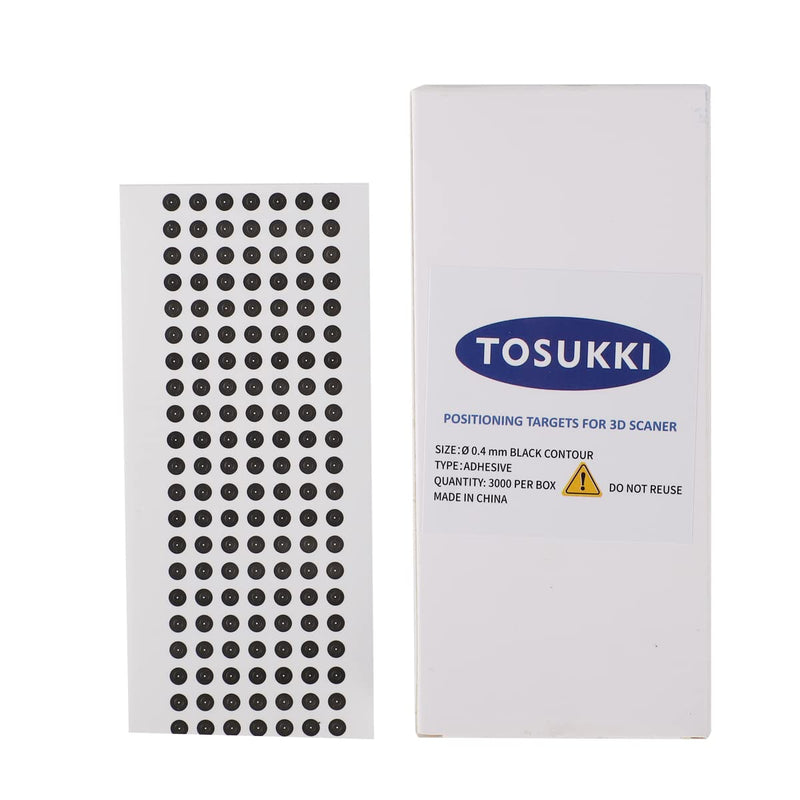 TOSUKKI 3mm/1.5mm/0.8mm/0.4mm Positioning Targets for 3D Scaner,Reference Point Markers/Reflection Markers for 3D Scaning（3000 PER Box） Ø3mm