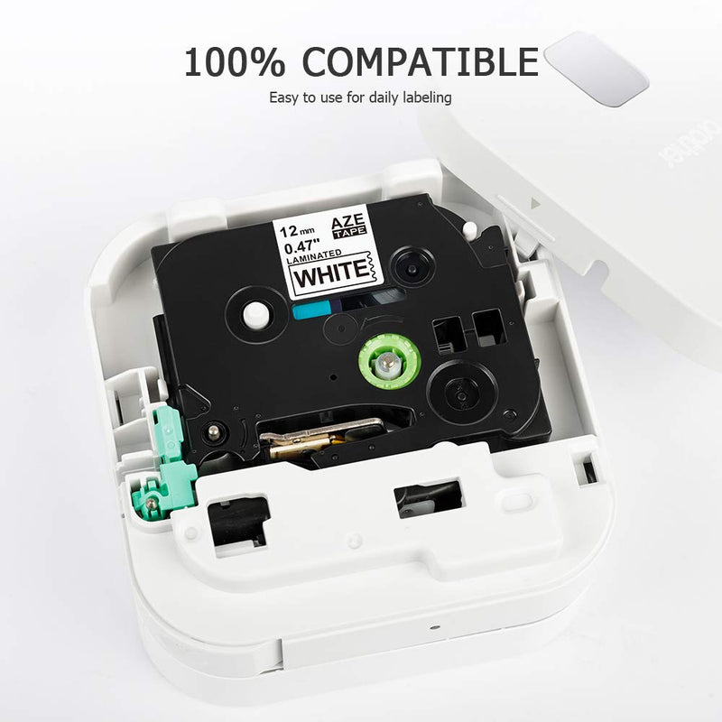 Oozmas Compatible 12mm Label Tape Replacement for Brother Label Maker Refills 0.47 Inch TZE-131 231 431 531 631 TZ Tape Compatible with Brother PT-1280 H110 D210 D400 H100 1880 1890 Labeler, 5-Pack