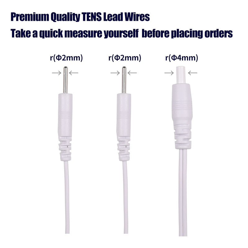 LiteTour 4pcs TENS Wires Pin Electrode Wires for TENS Unit Electrode Cable Lead Wires TENS Cable Wires