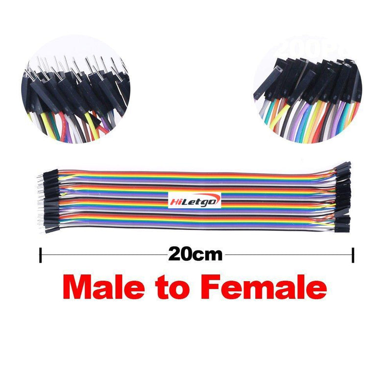 HiLetgo 200pcs/5x40pcs Breadboard Jumper Wires Dupont Wire Male to Male, Male to Female, Female to Female, 2.54mm to 2.54mm, 2.54mm to 2.0mm, 2.0mm to 2.0mm 20CM Cables Assortment Kit for Arduino DIY