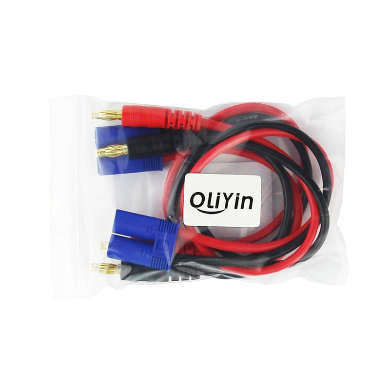 OliYin 2pcs EC5 Male Connector Plug 4mm Banana Plugs Battery Charge Lead Adapter Silicone Cable 30cm 11.8inch(Pack of 2)