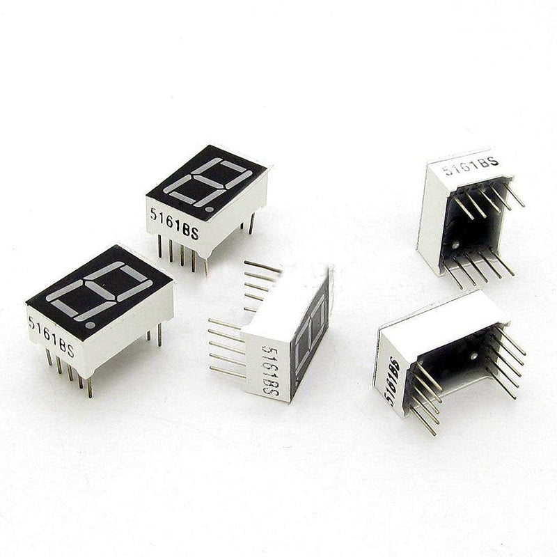 Oiyagai 10pcs Common Anode 10-Pin 1 Bit 7 Segment 1.4cm Red LED Display Digital Tube Common Anode.