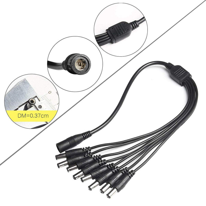 InstallerCCTV Security Camera Power Adapter 12V 5A w/ 8-Way Power Splitter Cable Power Supply, Fits DVR/NVR/AHD/TVI CCTV Security Camera System, LED Strip Lights, UL Listed
