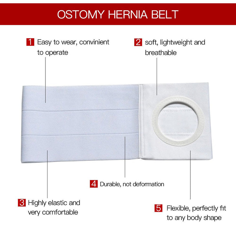 Men Or Women Medical Ostomy Belt Ostomy Hernia Support Belt Abdominal Stoma Binder Brace Abdomen Band Stoma Support (Hole 3.14") for Colostomy Patients to Prevent Parastomal Hernia Stoma Opening (XL) X-Large (Pack of 1)