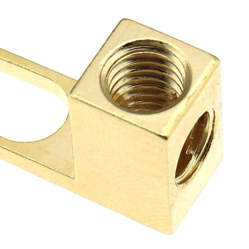 Creative-Idea 4pcs Brass Gold Plating Banana to Spade Adapter Connector 2 Screw-in Angles for Audio Cables Adapters