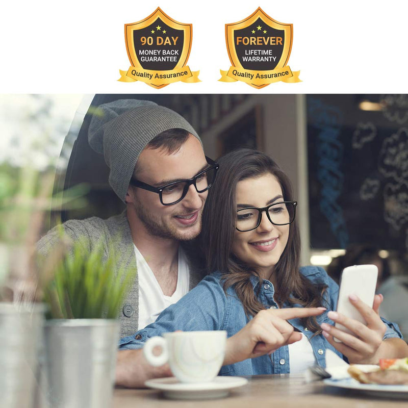 Blue Light Blocking Glasses - Women/Men 3Pack Computer Reading Gaming Anti Eyestrain Blue Light Glasses Non Prescription A1 Black+douhua+toumin