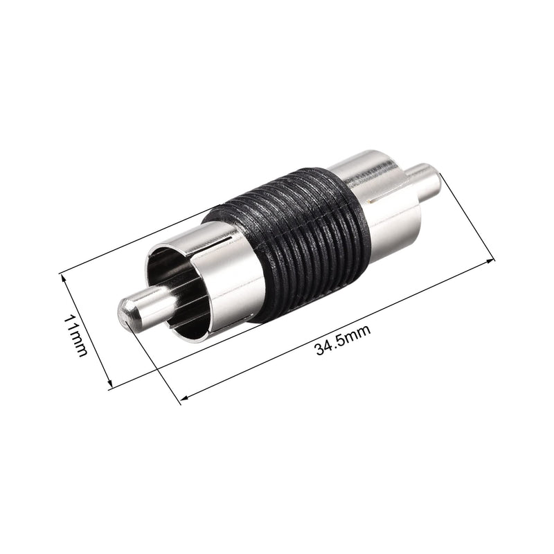 uxcell RCA Male to RCA Male Audio Video Coupler Adapter Nickel Plated 2pcs
