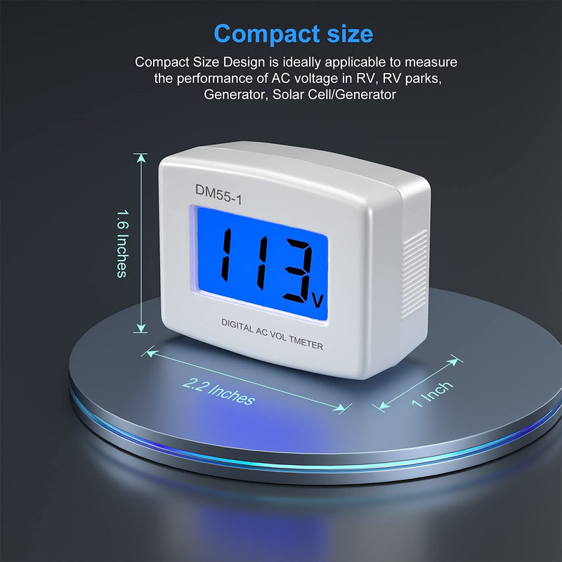 Plug in Voltage Meter, Eversame AC 80-300V LCD Digital RV Voltage Meter, AC 110 220V Voltage Panel Power Volt Test Monitor Gauge Meter for Household Plug into Outlet to Measure Voltage (2 Pack)