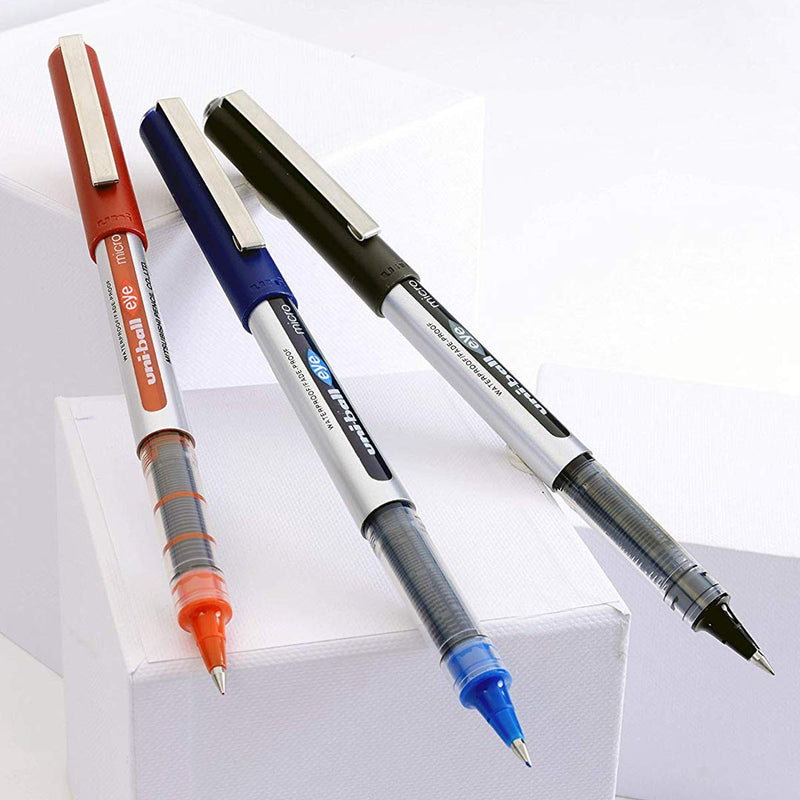 UNI-BALL EYE UB-150 BLUE [Pack of 3] MICRO 0.5mm TIP ROLLERBALL PEN