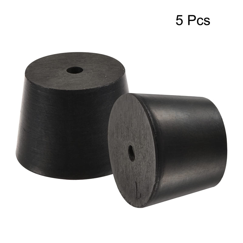 MECCANIXITY Rubber Tapered Plug 30mm to 37mm with Hole Black for Powder Coating, Painting, Anodizing, Plating, Sandblasting 5 Pieces 30mm - 37mm