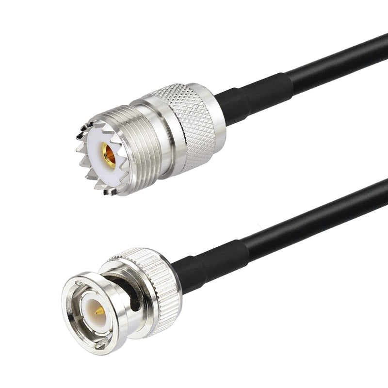 Eightwood SO239 Female to BNC Male Antenna Extension Cable RG58 16.4 Feet for CB Amateur Two-Way Ham Radio Antenna Analyzer Radio Scanner SWR Meter
