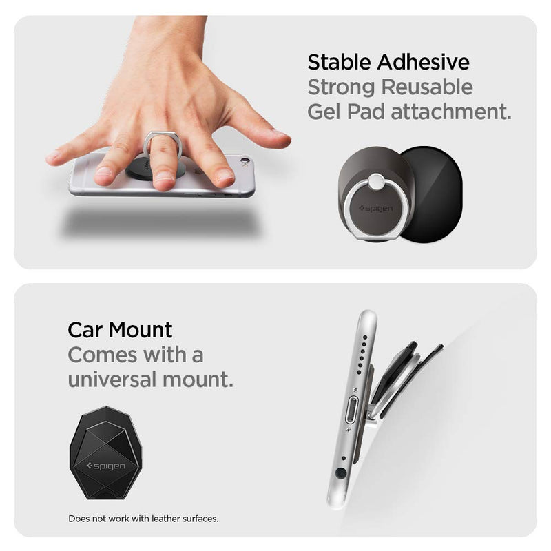 Spigen Style Ring Cell Phone Ring Phone Grip/Stand/Holder for All Phones and Tablets - Space Gray
