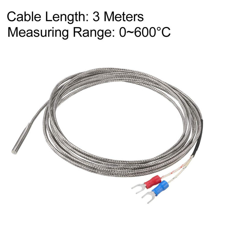 uxcell K Type Thermocouple Temperature Probe Sensor(0 to 600C) 10ft