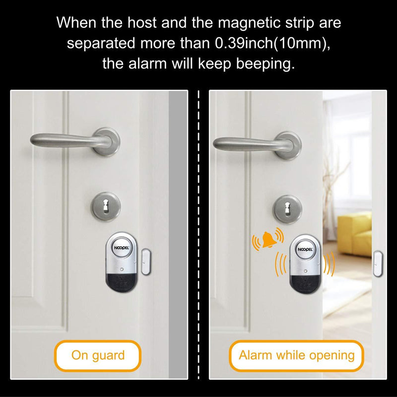 Window Door Alarms 4 Pack Noopel Pool Alarms for Doors Magnetic Entry Sensor Burglar Alert 120DB Loud for Home Security Kids Safety