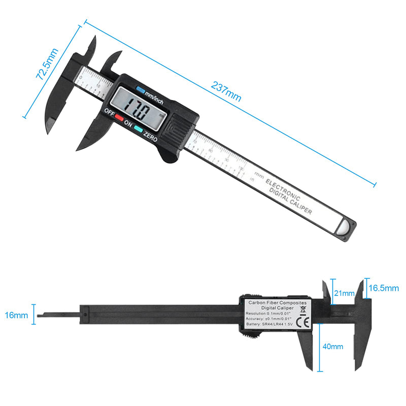 Newaner digital caliper, 150 mm/6" carbon fiber caliper digital with clear LCD and backup battery, professional caliper for outdoor, indoor, depth and step measurement