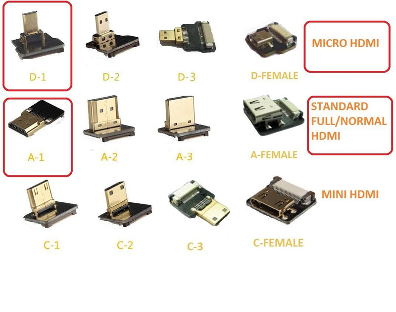 Thin HDMI Flat Slim FPV HDMI Cable Micro HDMI male 90 degree to Standard HDMI full HDMI Normal HDMI for Panasonic lumix GH4 blackmagic BMPCC sony alpha A5000 A6000 A7S A7R 60cm Black
