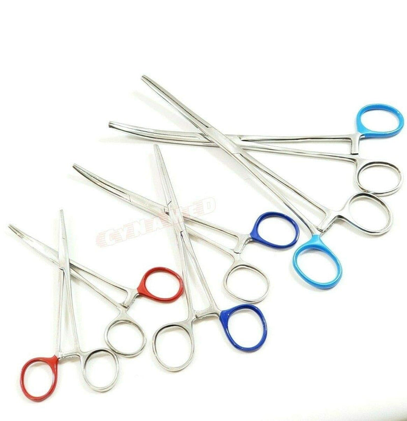 Premium Hemostat Locking Forceps 3 Curved and 3 Straight Stainless Steel