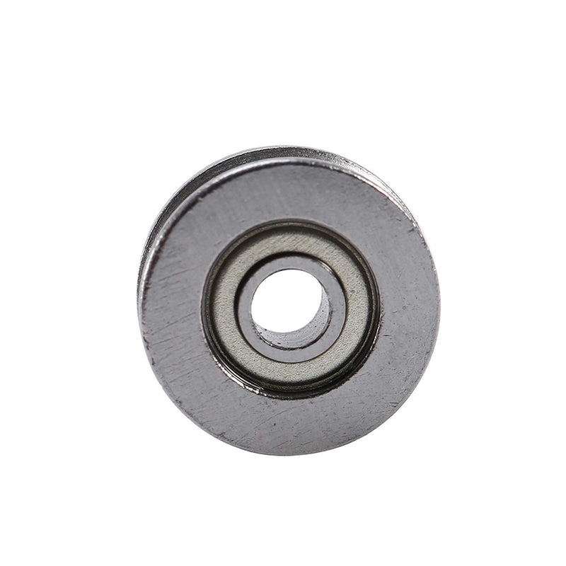 V Groove Bearing, Small Grooved Bearing Pulleys 3x12x4mm, V Groove Track Wheels, Small Fixed Pulley Bulk, V623zz Carbon Steel Replacement for Rail Track Linear Motion System, 20pcs