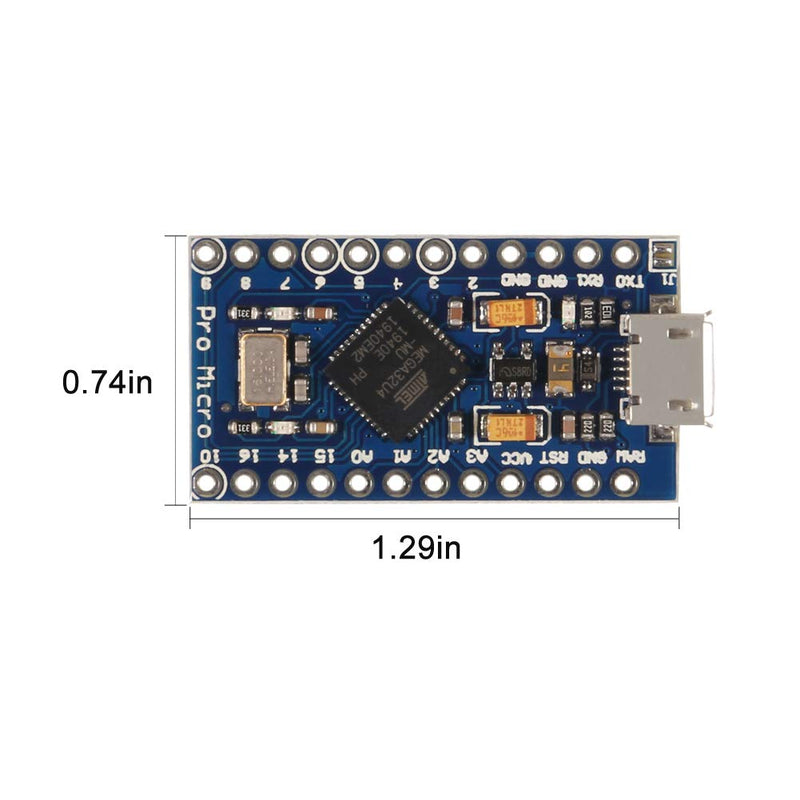 AITRIP 4PCS Pro Micro Atmega32U4 5V 16MHz Bootloadered IDE Micro USB Pro Micro Development Board Microcontroller Compatible with Pro Micro Serial Connection with Pin Header