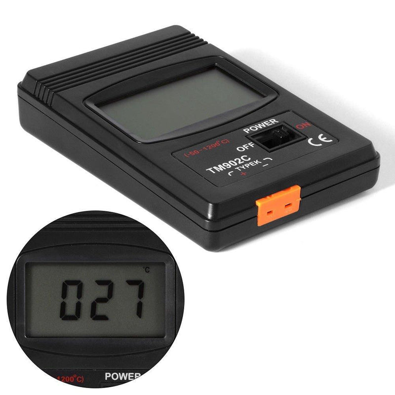 NUZAMAS Digital Thermometer 2 Way K-Type Sensor Temperature Probe, Dual Two Channel Digital Thermometer 2 K-Type Thermocouple Sensor -50 °C / 1200 °C and 5 K-Type Thermocouple