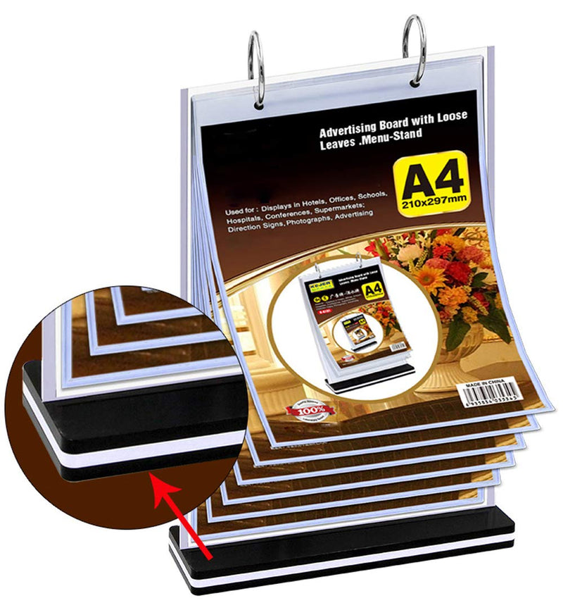 A4 Multi-Page flip Display Card Label Display Stand Detachable Label Business menu Folder, T-Shaped Double-Sided 8.5 x 11