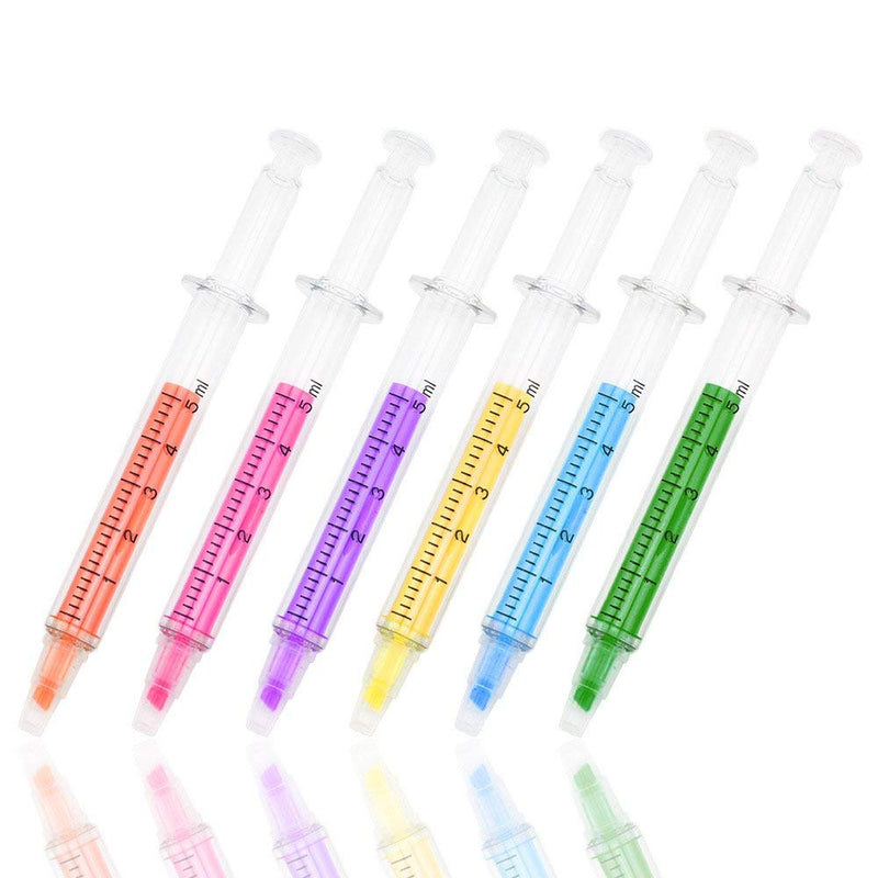 Allpdesky 72 PCS Syringe Highlighter Pens with 6 Colors Christmas Gift