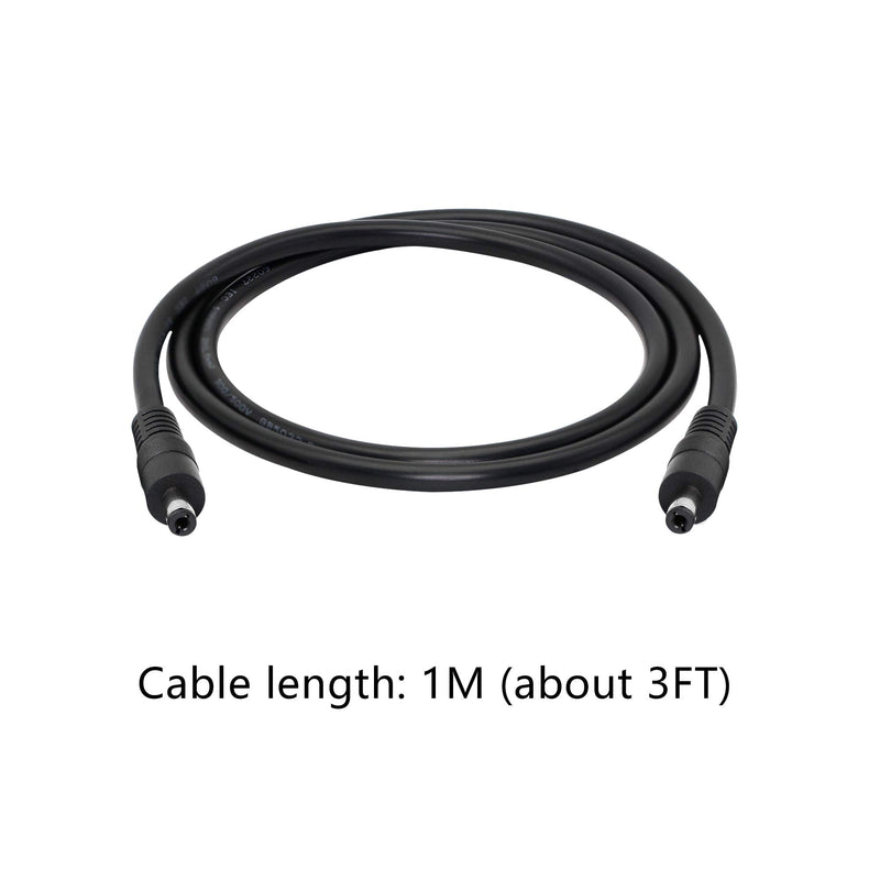 DC to DC Cable,3FT 18AWG DC 5.5MM x 2.1MM Male to Male Plug Power Adapter Cable for LED, CCTV, Car, Monitors,etc(2 Pcs)