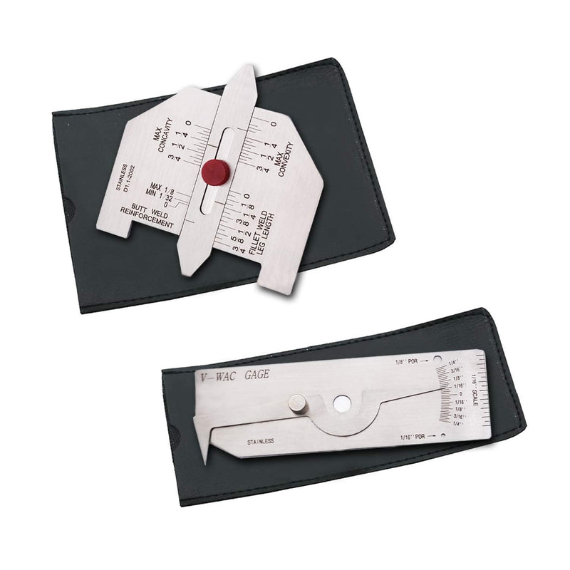 Necygoo Weld Gauge Set 0-1/4'' Porosity Undercuts Checking Gauge with 0-3/4'' Convexity Concavity Welding Gauge Stainless Steel Imperial Measurement for Welding Inspection inch