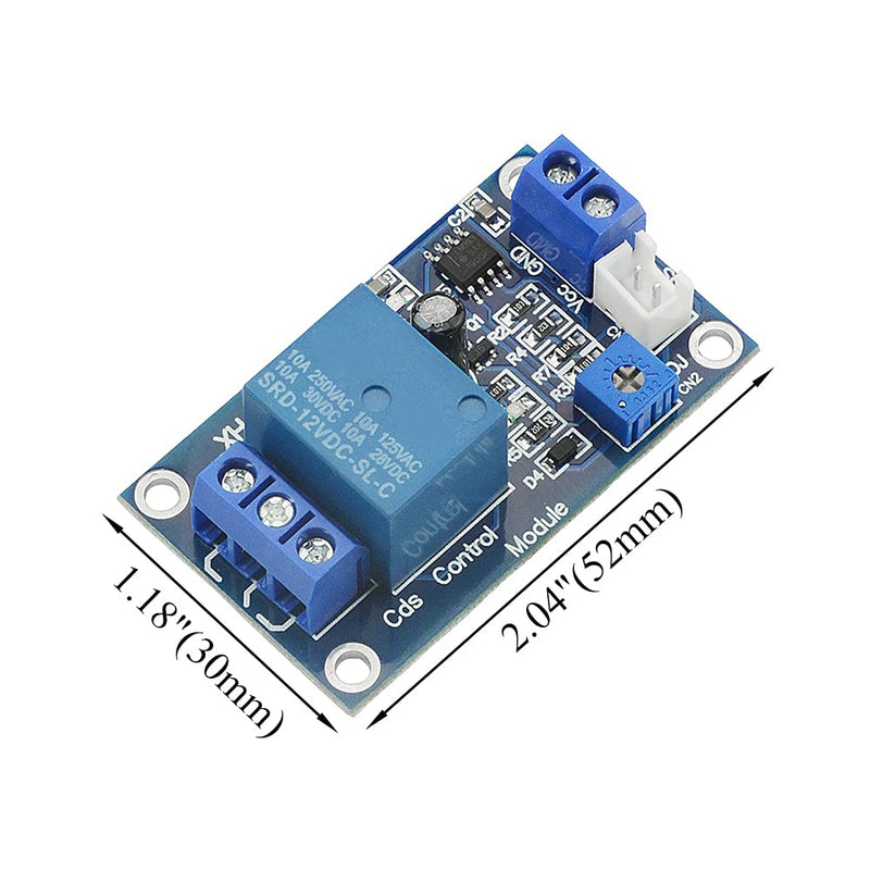 WMYCONGCONG 2 PCS XH-M131 Photoresistor Relay Module DC 12V Light Control Switch Photoresistor Relay Module Detection Sensor Automatic Light Control Switch with Cable