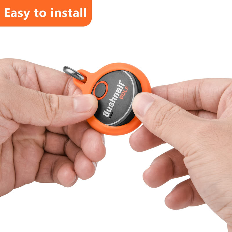 Xxerciz Protective Case for Bushnell Wingman GPS Speaker Remote Button Cover Holder with Carabiner, Lightweight Silicone Replacement Protective Cover Orange-Silicone