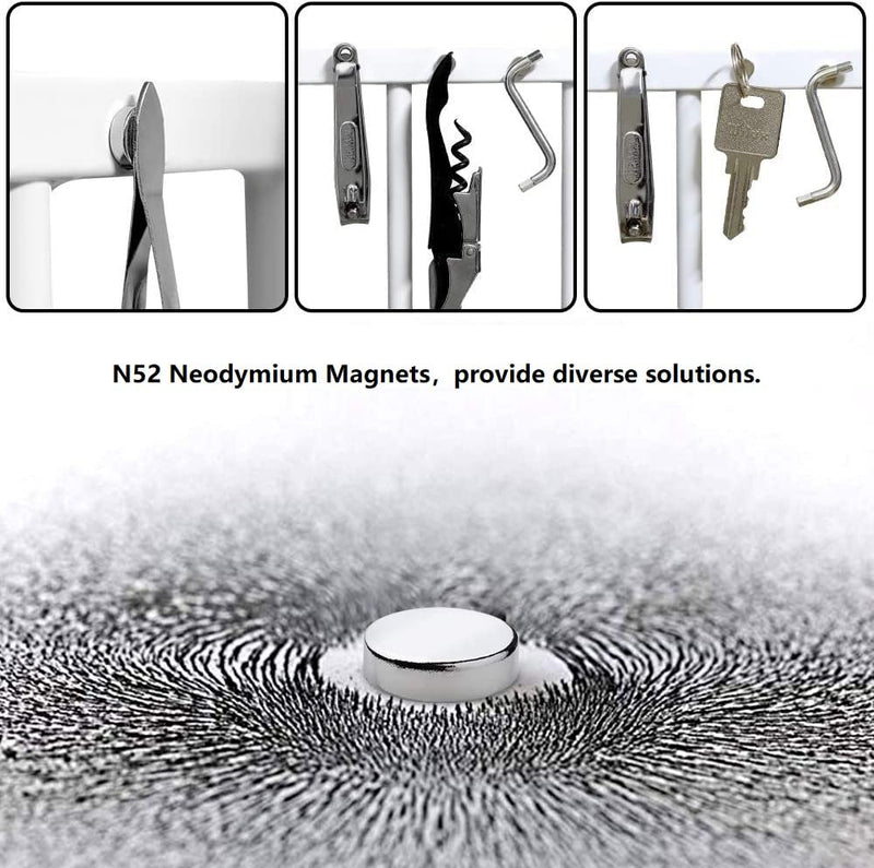 RHINOCATS 45 pcs Refrigerator Magnets，Fridge Magnets，Round Ferrite Magnets, Multi-Use for Office, Hobbies, Crafts and Science, Tiny Size：8mm x 3mm(DxH) 8x3mm45Packs